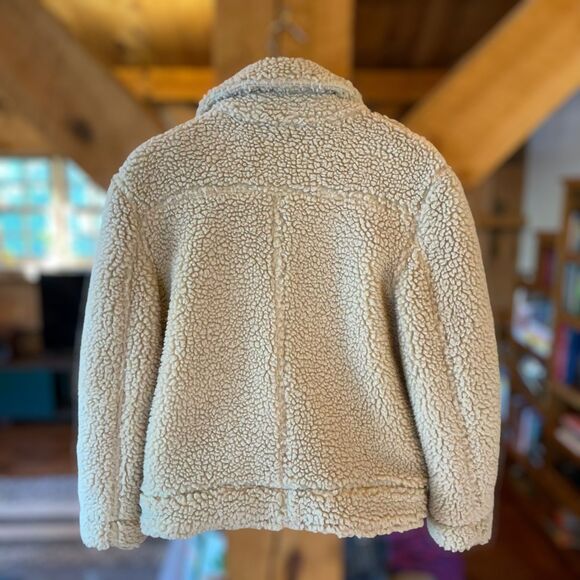 H&M Divided Teddy Sherpa Longline Moto Jacket - Picture 6 of 10